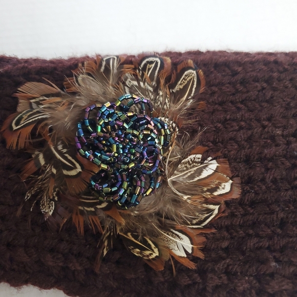 Candies Womens Knit Adjustable Cable Knit Headband Ear warmer Embellished Boho - Picture 3 of 6